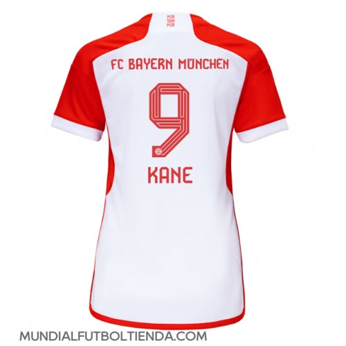 Camiseta Bayern Munich Harry Kane #9 Primera Equipación Replica 2023-24 para mujer mangas cortas